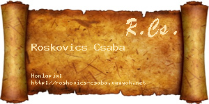 Roskovics Csaba névjegykártya
