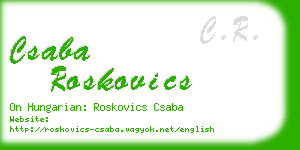 csaba roskovics business card